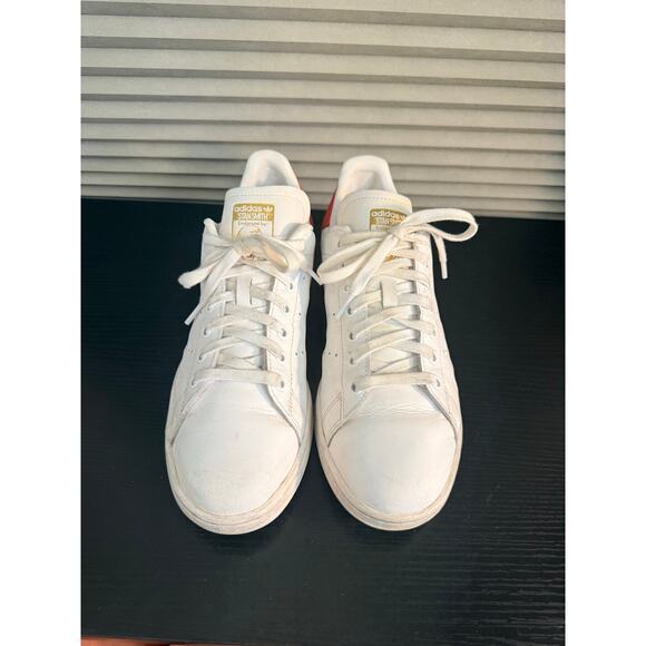 Adidas Stan Smith White Red Gold Trefoil Embossed Sneakers Men’s Size 10 Shoes main image 4